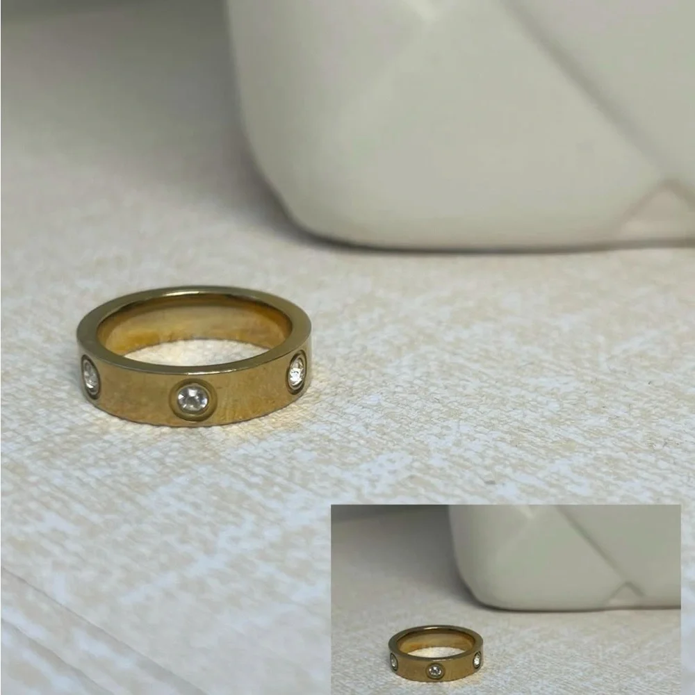 Gold Ring with Silver Accents